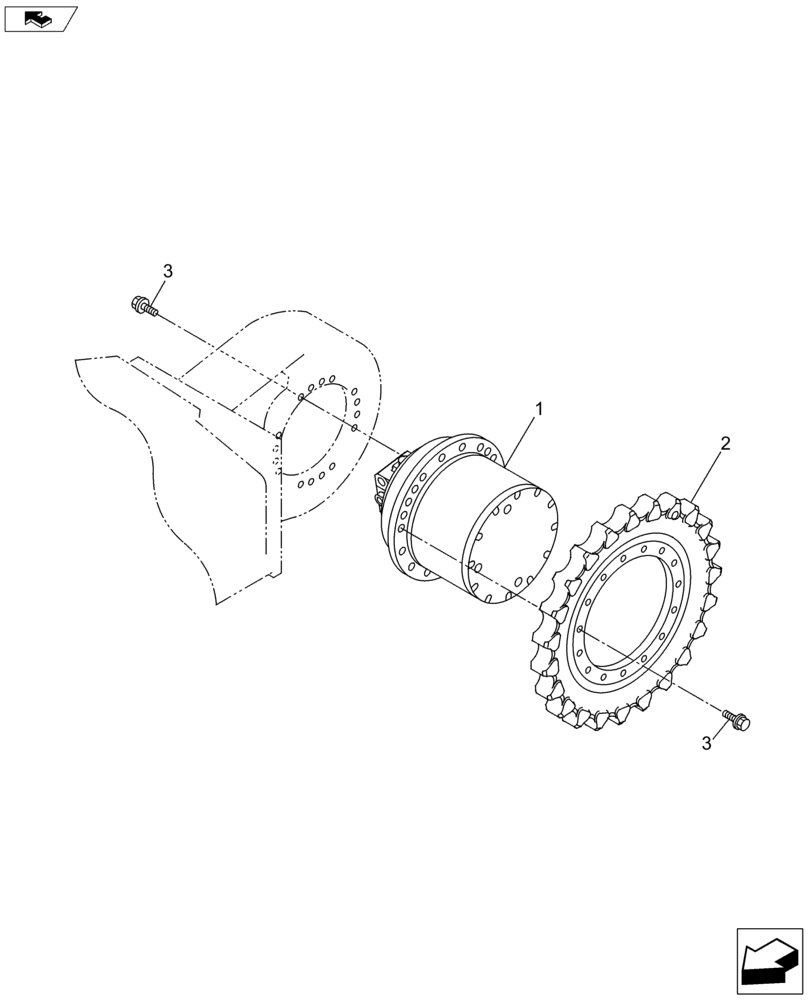 Схема запчастей Case CX145C SR - (35.353.AG) - TRAVEL MOTOR & REDUCTION GEAR (35) - HYDRAULIC SYSTEMS