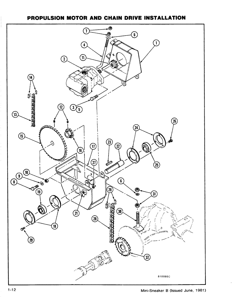 Схема запчастей Case CASE - (1-12) - PROPULSION MOTOR AND CHAIN DRIVE INSTALLATION (06) - POWER TRAIN