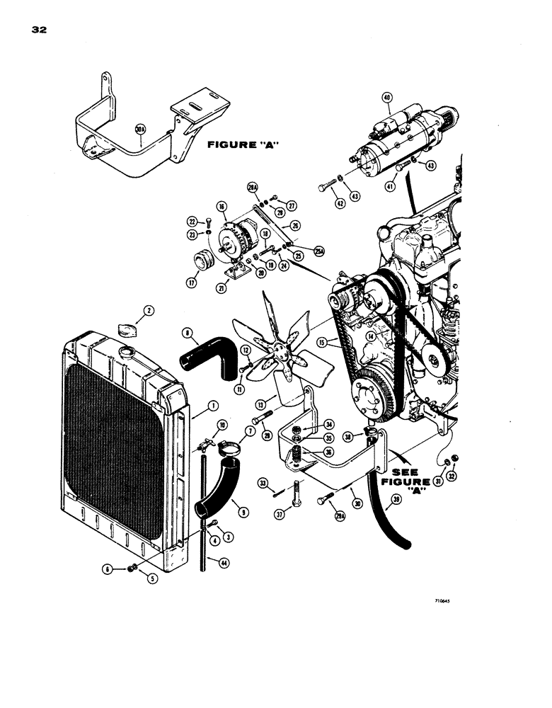 Схема запчастей Case W24 - (032) - ENGINE, RADIATOR AND RELATED PARTS (02) - ENGINE