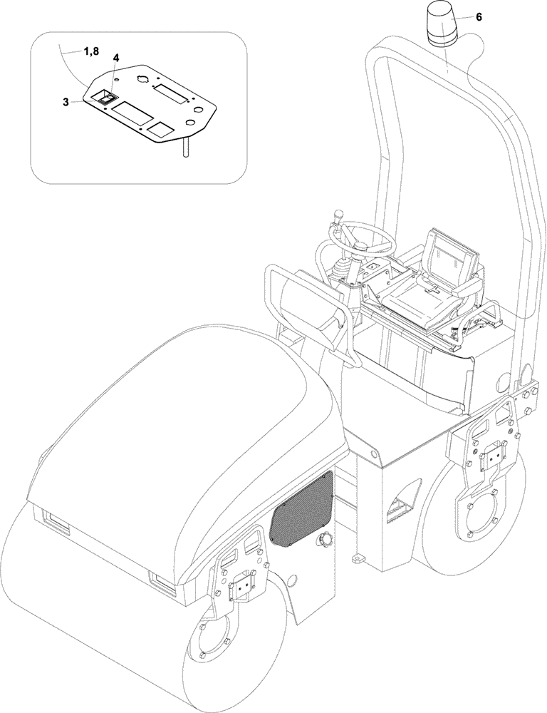 Схема запчастей Case DV204 - (04-413/124[01]) - ROTATING BEACON (06) - ELECTRICAL SYSTEMS