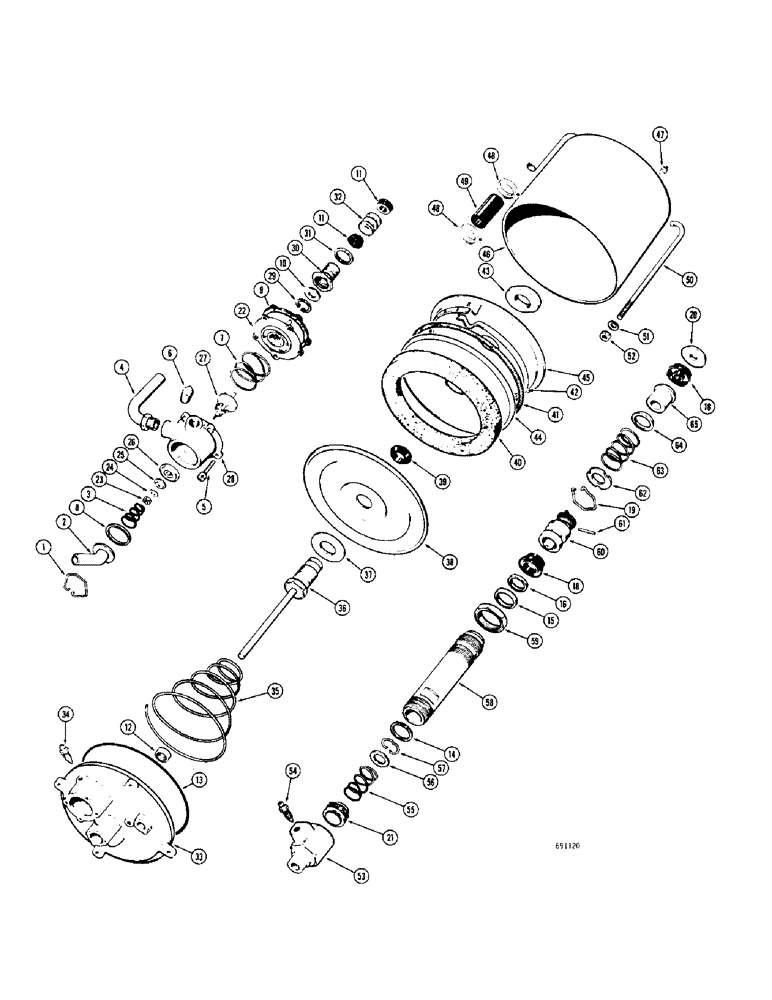 Схема запчастей Case W8C - (122) - HYDROVAC CYLINDER (07) - BRAKES