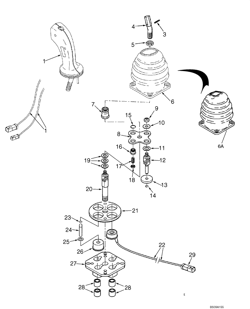 Схема запчастей Case 521E - (08-29A) - VALVE ASSY - JOYSTICK CONTROL (08) - HYDRAULICS