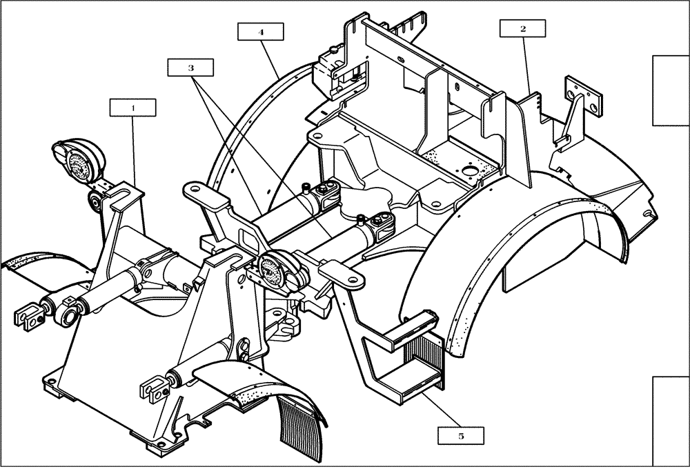 Схема запчастей Case 321D - (01.100[2988600001]) - FRAME BASIC MACHINE WITH MOUNTING PARTS (39) - FRAMES AND BALLASTING