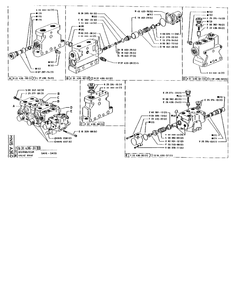 Схема запчастей Case 90BCL - (293) - VALVE BANK SM15 - SM20 (07) - HYDRAULIC SYSTEM