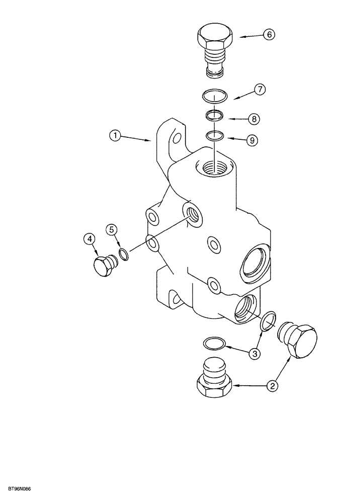 Схема запчастей Case 1150G - (8-064) - INLET SECTION, JJG0218023 AND JJG0218479 AND AFTER (07) - HYDRAULIC SYSTEM