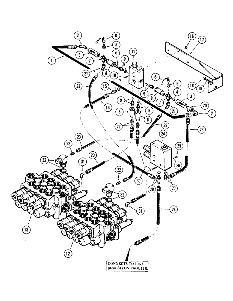 Схема запчастей Case 35 - (124) - POWER SENSING TUBING (35) - HYDRAULIC SYSTEMS