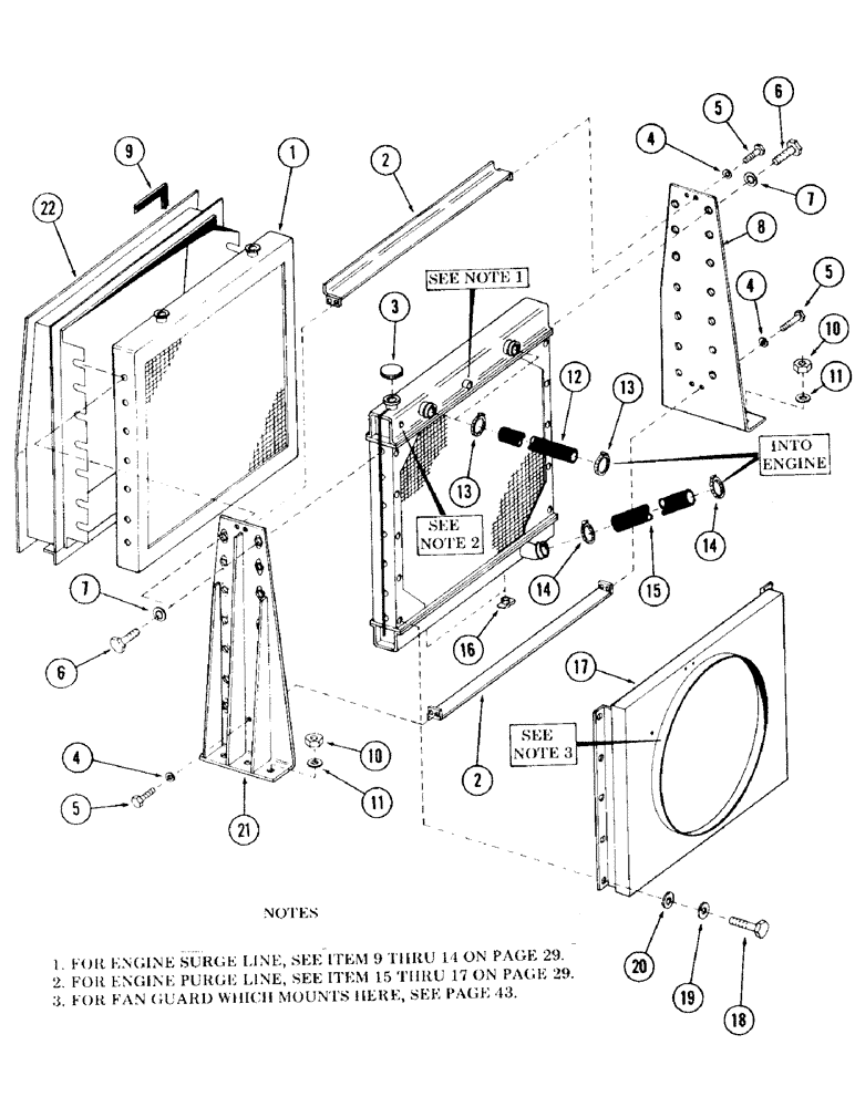 Схема запчастей Case 120 - (041) - RADIATOR, OIL COOLER AND ATTACHING PARTS (10) - ENGINE