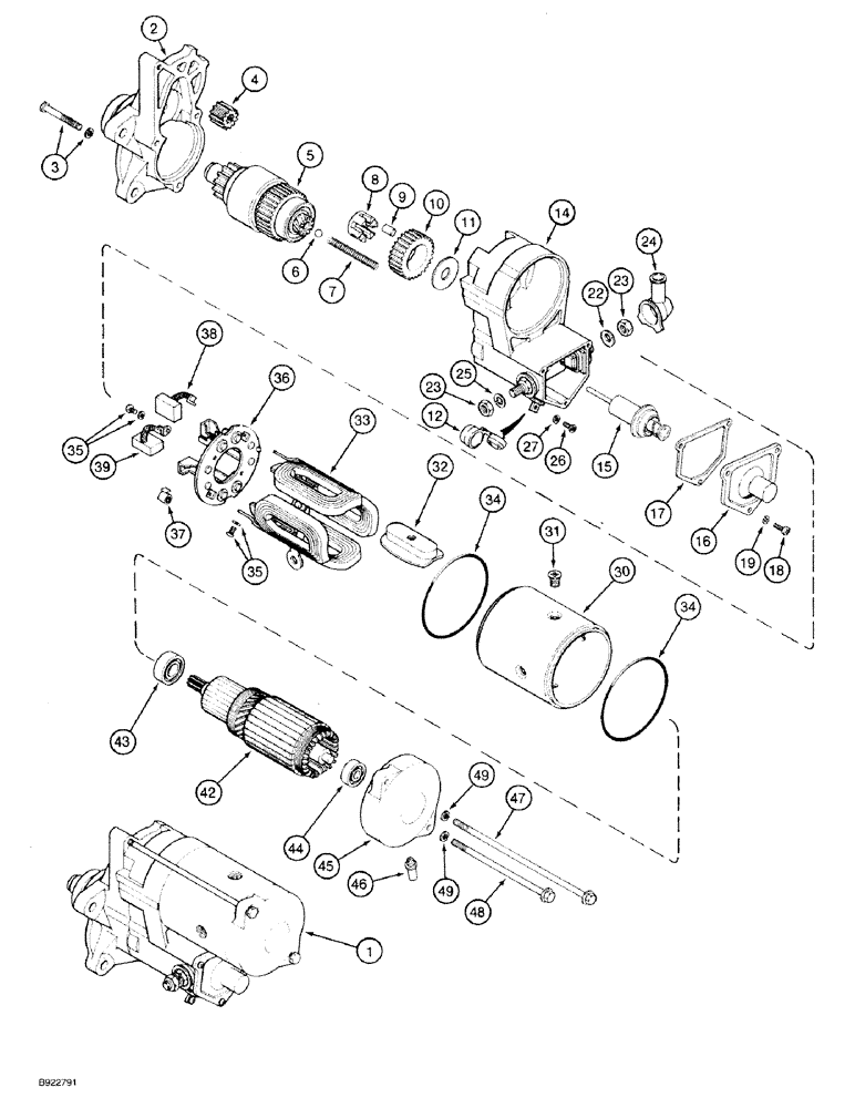 Схема запчастей Case 9030 - (4-04) - STARTER ASSEMBLY (04) - ELECTRICAL SYSTEMS