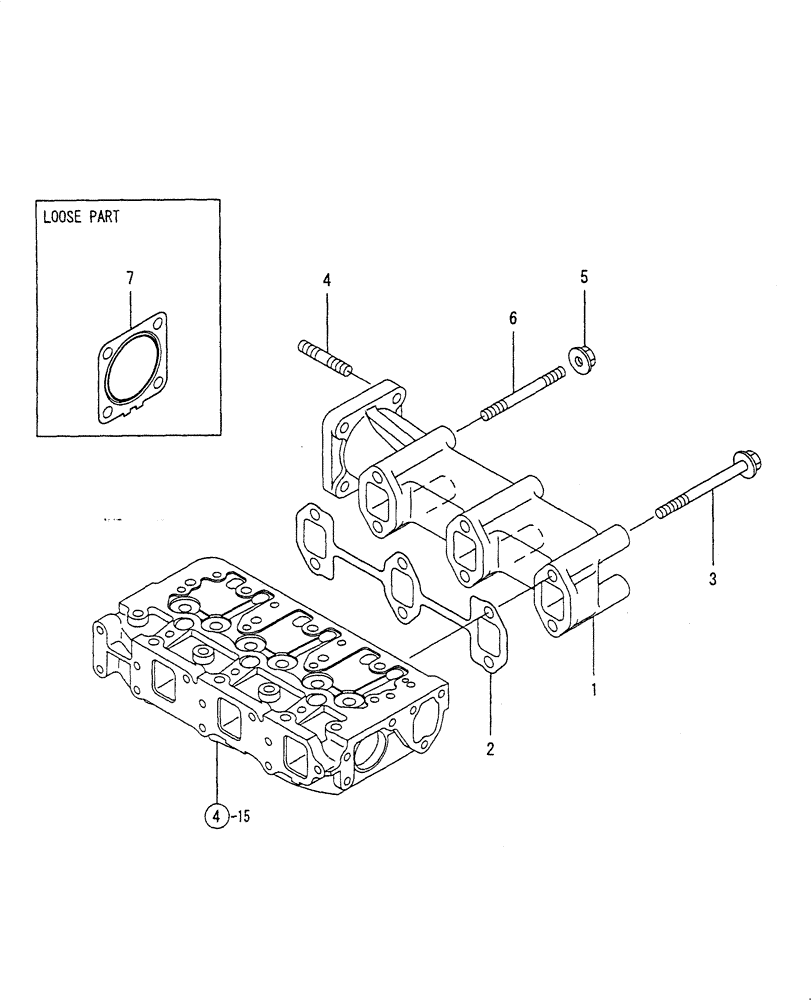 Схема запчастей Case CX20B - (ENGINE-06[1]) - EXHAUST MANIFOLD (10) - ENGINE
