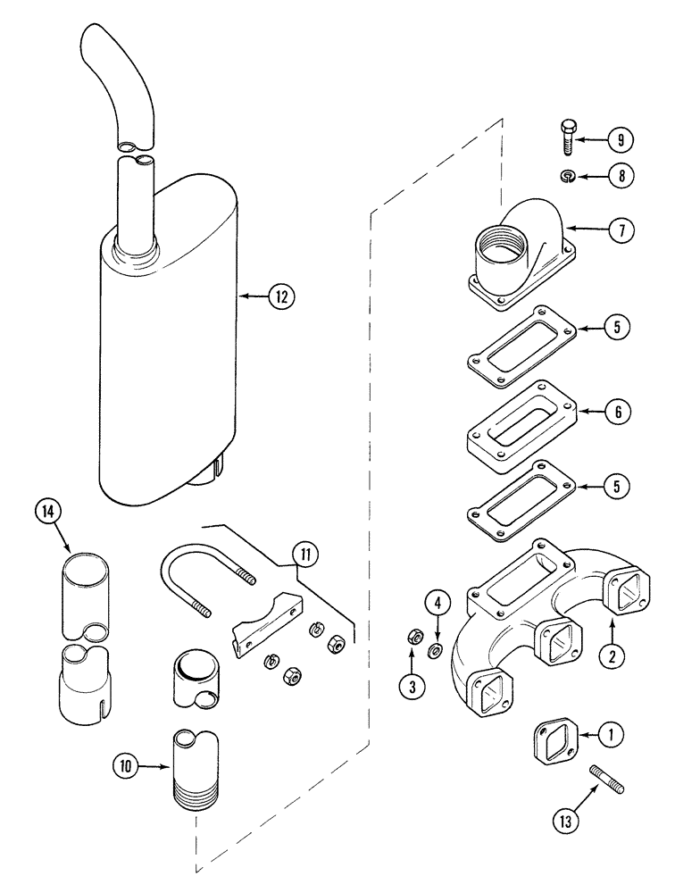 Схема запчастей Case 380B - (2-20) - VERTICAL EXHAUST (02) - ENGINE