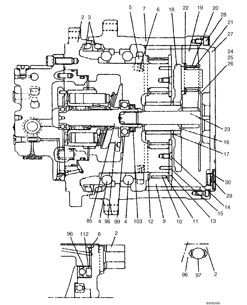 Схема запчастей Case CX160 - (06-04) - MOTOR ASSY - GEAR ASSY, REDUCTION (06) - POWER TRAIN