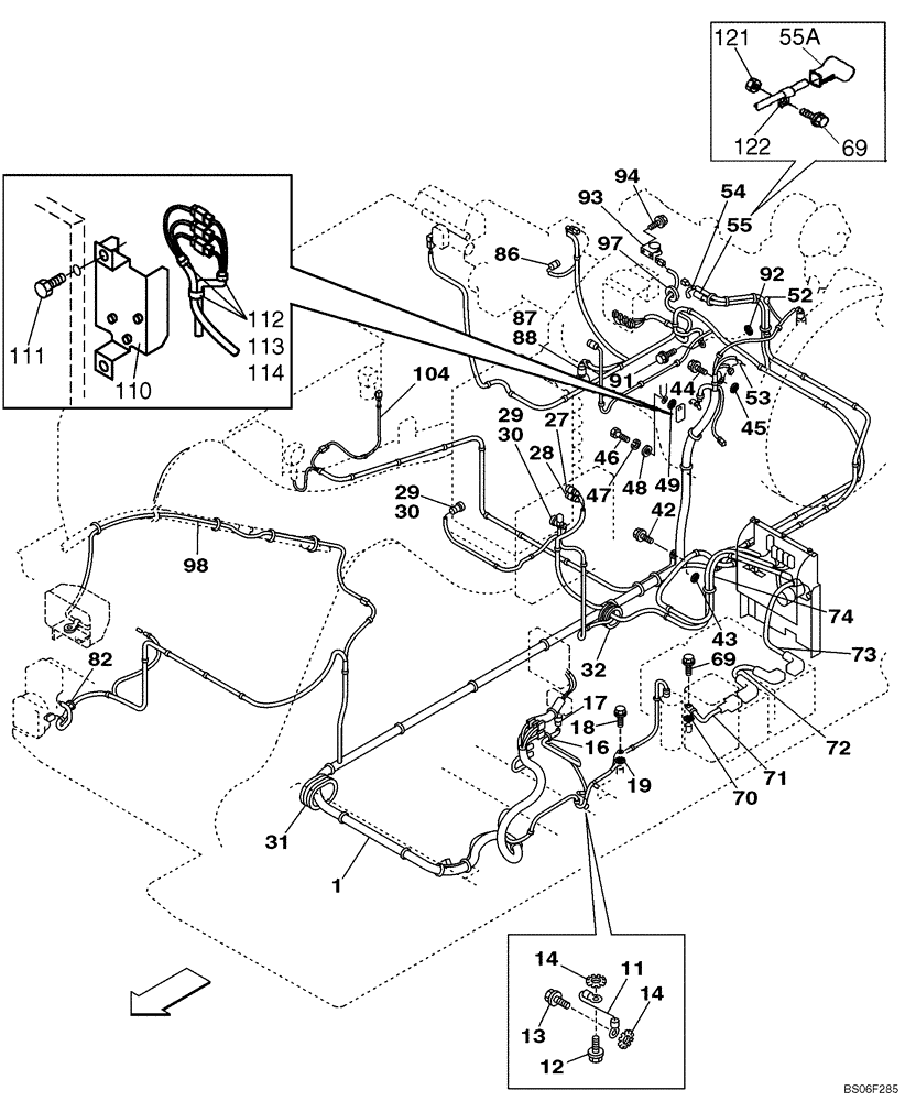 Схема запчастей Case CX460 - (04-04) - HARNESS, MAIN - CHASSIS, UPPERSTRUCTURE (04) - ELECTRICAL SYSTEMS