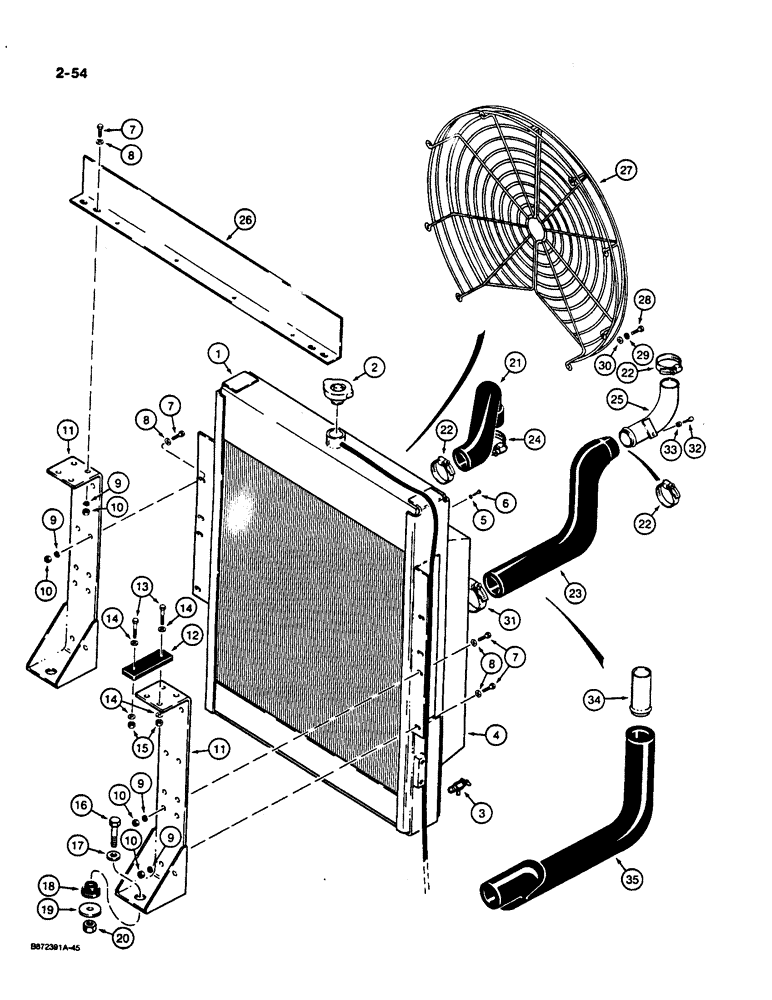 Схема запчастей Case W36 - (2-54) - RADIATOR (02) - ENGINE
