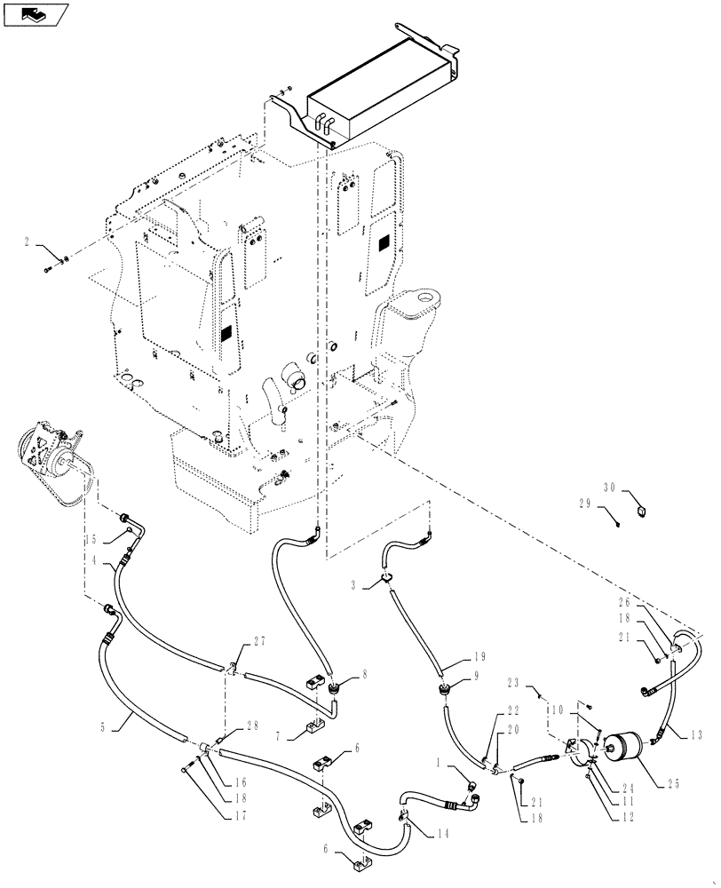 Схема запчастей Case 521F - (50.200.06) - AIR CONDITIONING, HOSE INSTALLATION (50) - CAB CLIMATE CONTROL