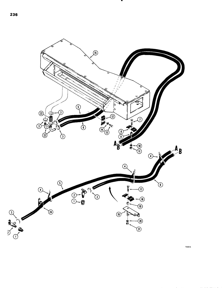 Схема запчастей Case W20 - (236) - HEATER LINES (09) - CHASSIS