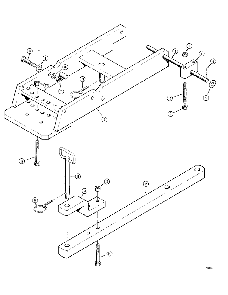 Схема запчастей Case 380CK - (178) - SWINGING DRAWBAR (09) - CHASSIS/ATTACHMENTS