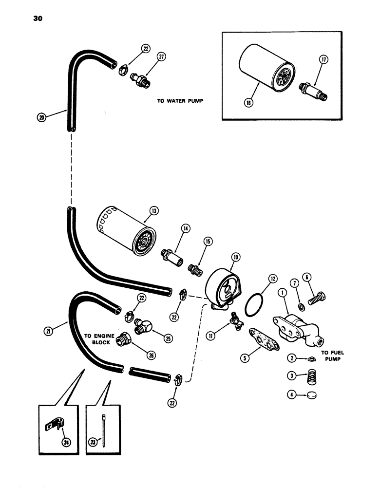 Схема запчастей Case 680E - (030) - OIL FILTER AND COOLER, 336BD DIESEL ENGINE (10) - ENGINE
