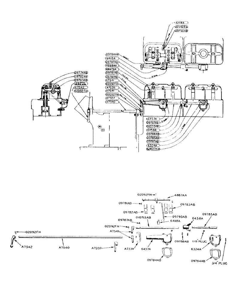 Схема запчастей Case 425 - (036) - POWRCEL DIESEL ENGINE, DECOMPRESSOR (10) - ENGINE