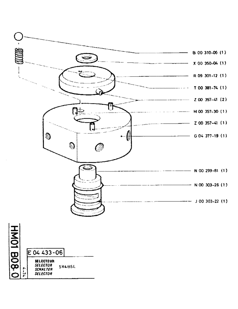 Схема запчастей Case RC200L - (079) - SELECTOR 
