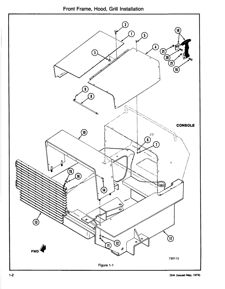 Схема запчастей Case DH4 - (1-02) - FRONT FRAME, HOOD, GRILL INSTALLATION (39) - FRAMES AND BALLASTING