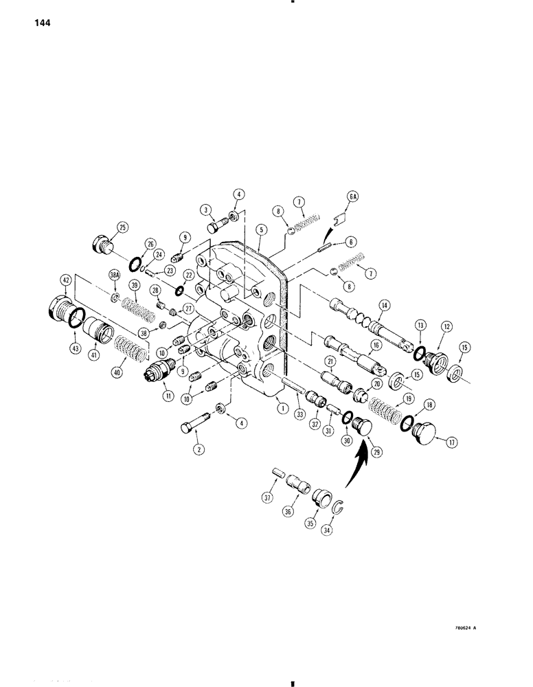 Схема запчастей Case W11 - (144) - TRANSMISSION, CONTROL VALVE (06) - POWER TRAIN