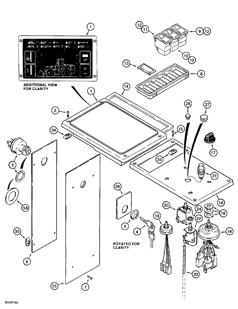 Схема запчастей Case 721B - (4-08) - INSTRUMENT PANEL AND IGNITION SWITCH (04) - ELECTRICAL SYSTEMS