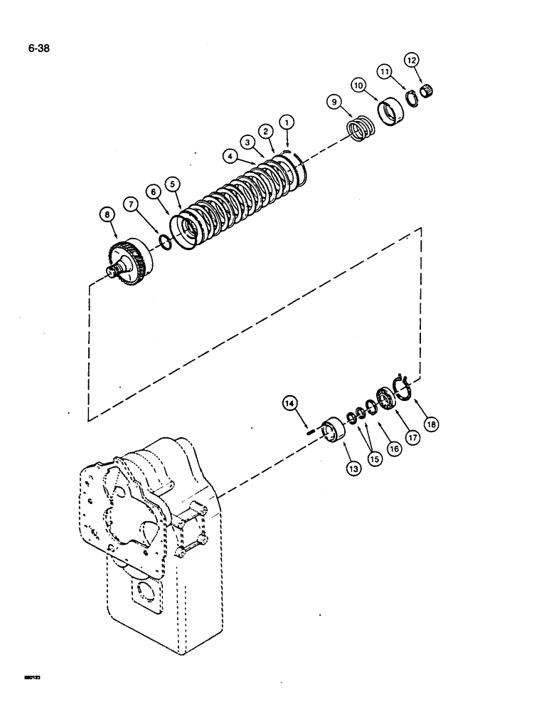 Схема запчастей Case W14B - (6-38) - TRANSMISSION, THIRD CLUTCH ASSEMBLY (06) - POWER TRAIN