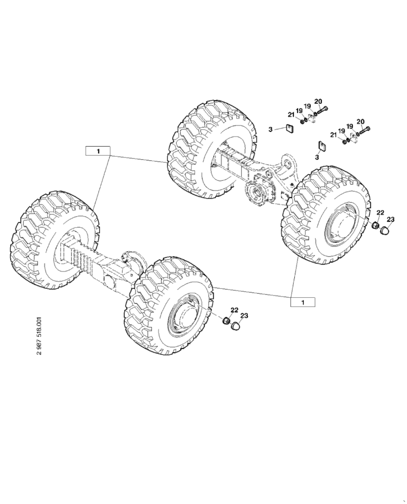 Схема запчастей Case 321D - (05.094[2987740001]) - WHEELS INSTALLATION 405/70R20 EM SPT9-ET0 (44) - WHEELS