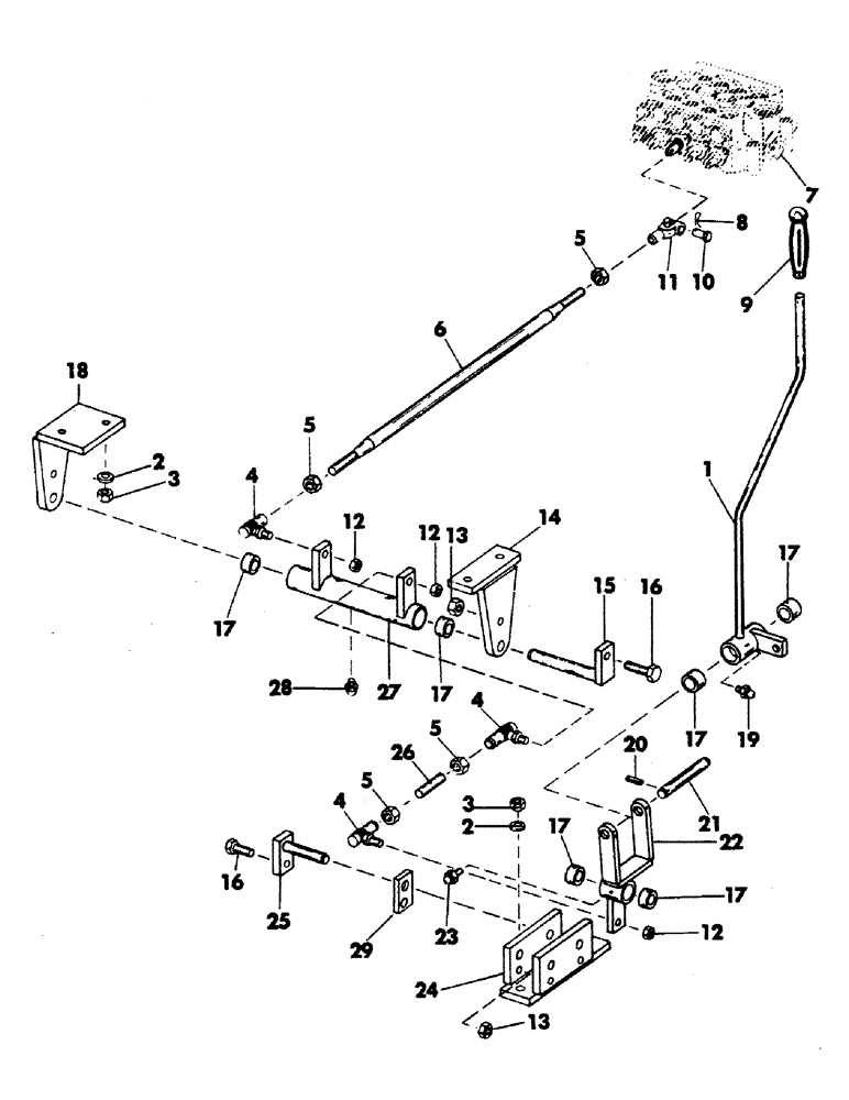 Схема запчастей Case 40YC - (050) - HOIST CONTROL AND LINKAGE (05) - UPPERSTRUCTURE CHASSIS