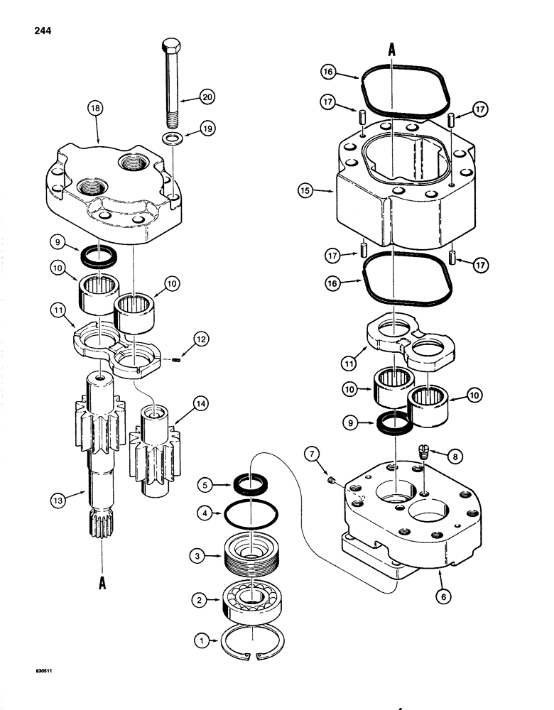 Схема запчастей Case 1080 - (244) - SWING HYDRAULIC MOTOR (35) - HYDRAULIC SYSTEMS