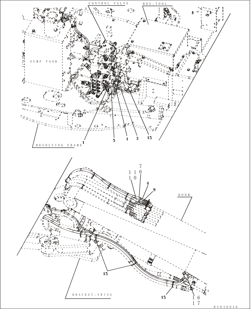 Схема запчастей Case CX80 - (08-43) - PILOT CONTROL LINES - MODELS WITH LOAD HOLD (08) - HYDRAULICS
