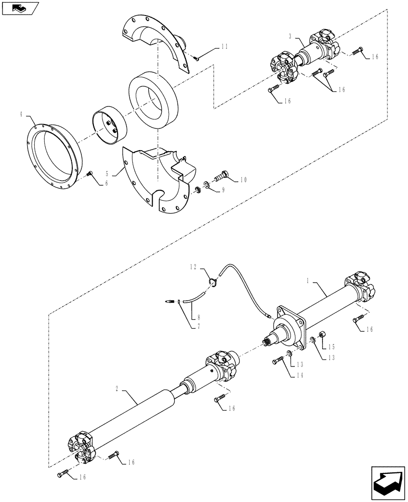 Схема запчастей Case 921F - (21.300.02[02]) - DRIVE SHAFT INSTALLATION 921F (21) - TRANSMISSION