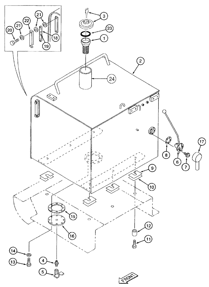 Схема запчастей Case 9050B - (3-002) - FUEL TANK (03) - FUEL SYSTEM