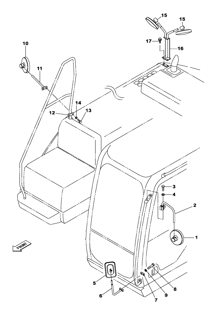 Схема запчастей Case CX300C - (09-038-00[01]) - BACK VIEW MIRRORS (09) - CHASSIS/ATTACHMENTS