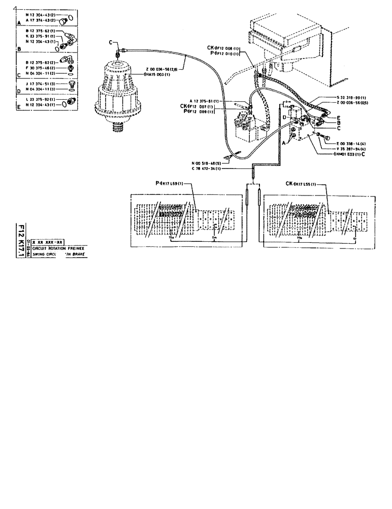 Схема запчастей Case 90BCL - (197) - SWING CIRCUIT WITH BRAKE (07) - HYDRAULIC SYSTEM