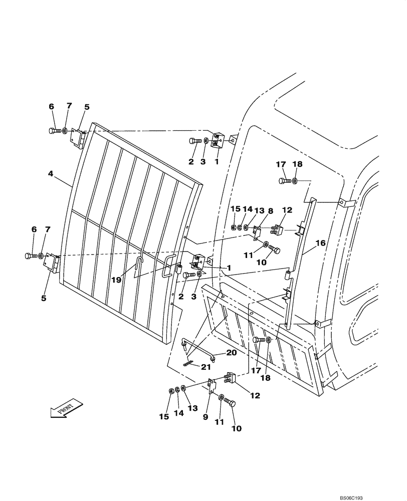 Схема запчастей Case CX700 - (09-047-00[01]) - CAB GUARD - WINDSHIELD, UPPER (STONE) (09) - CHASSIS/ATTACHMENTS