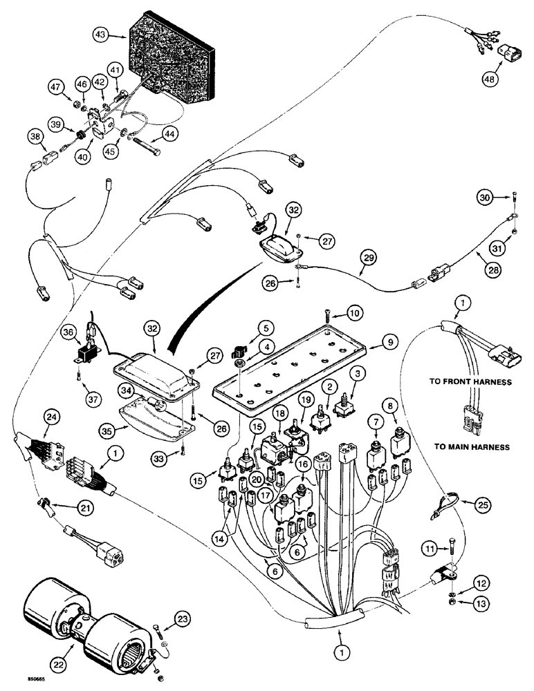 Схема запчастей Case W14 - (178) - ELECTRICAL SYSTEM, OPERATORS COMPARTMENT, USED ON PIN 9154965 AND AFTER (04) - ELECTRICAL SYSTEMS
