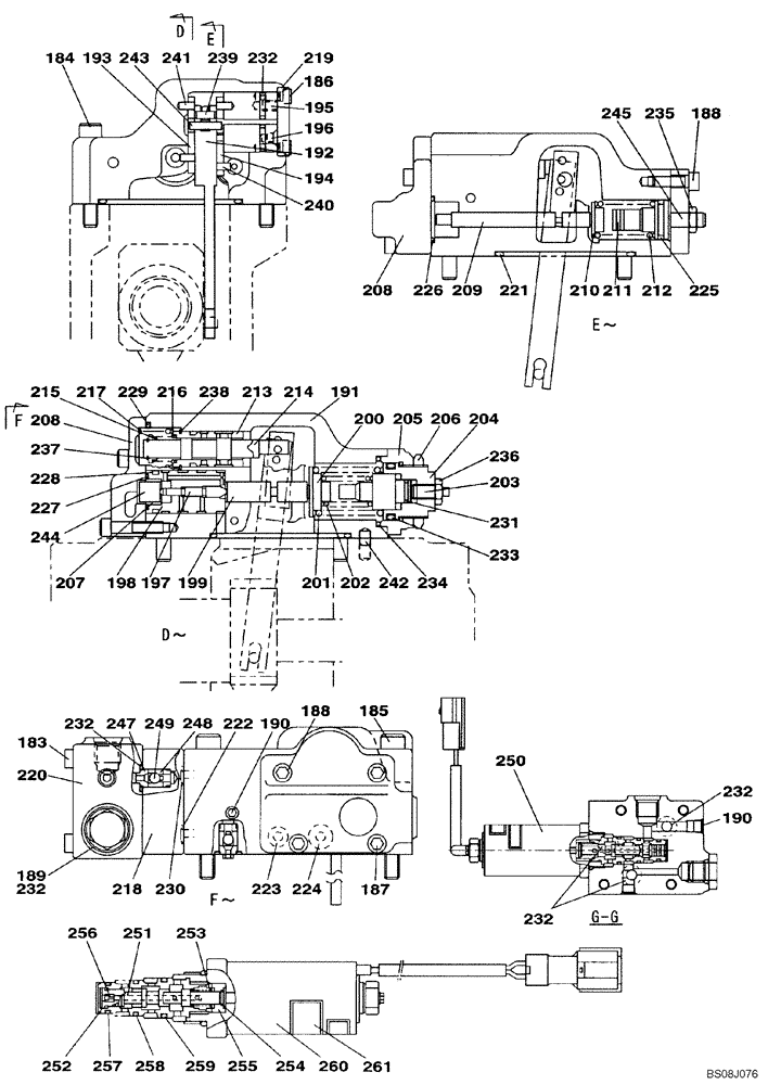 Схема запчастей Case CX800B - (08-42) - PUMP ASSY, HYDRAULIC - LOW PRESSURE (08) - HYDRAULICS