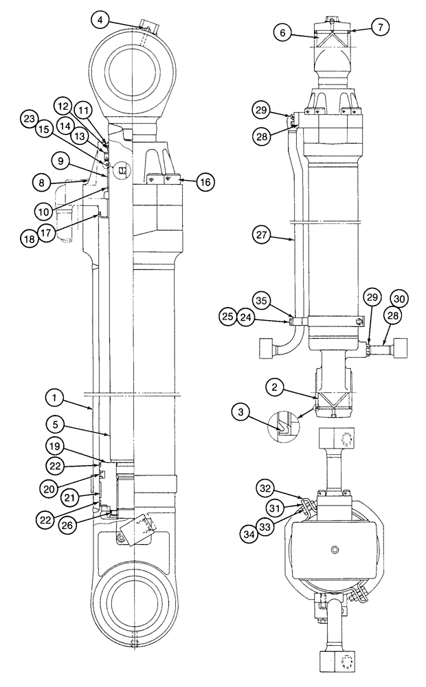 Схема запчастей Case 9060 - (8-092) - BUCKET CYLINDER (08) - HYDRAULICS