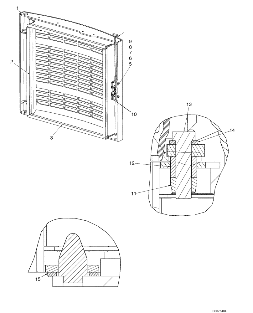 Схема запчастей Case 445CT - (09-56) - REAR DOOR (09) - CHASSIS