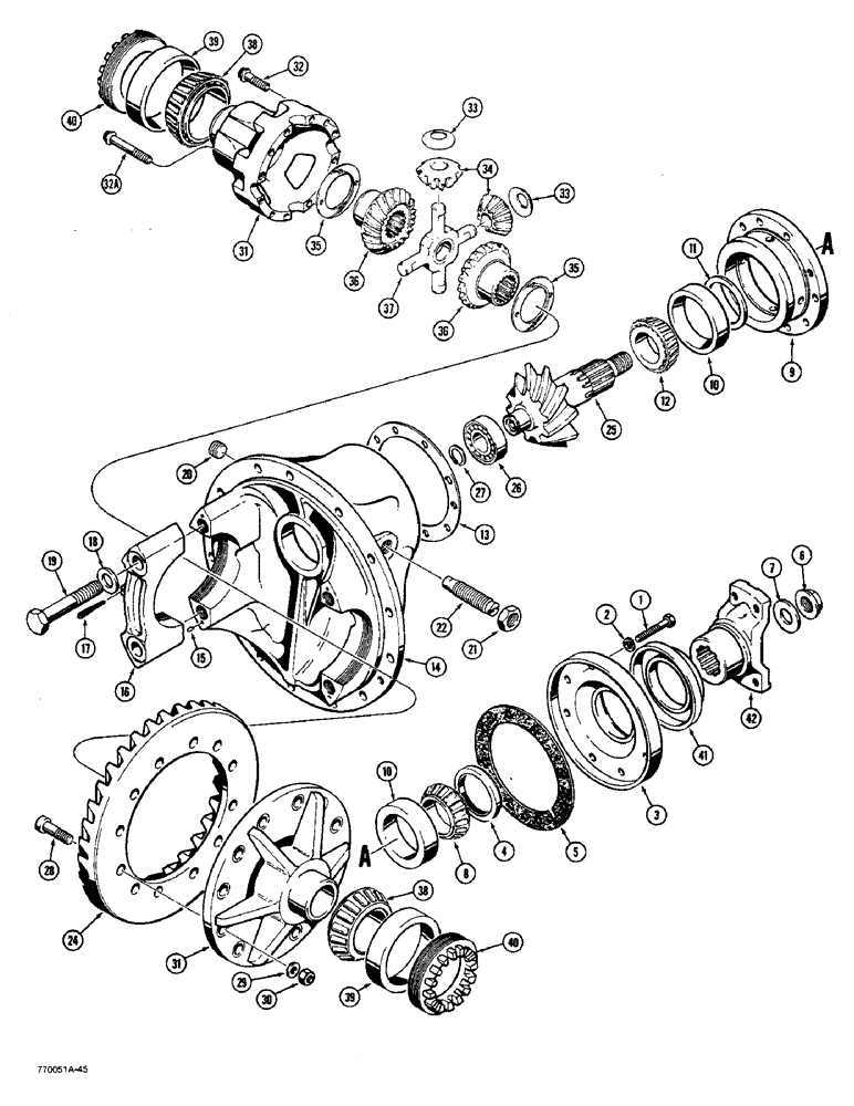 Схема запчастей Case W36 - (6-296) - ROCKWELL REAR AXLE DIFFERENTIAL (06) - POWER TRAIN