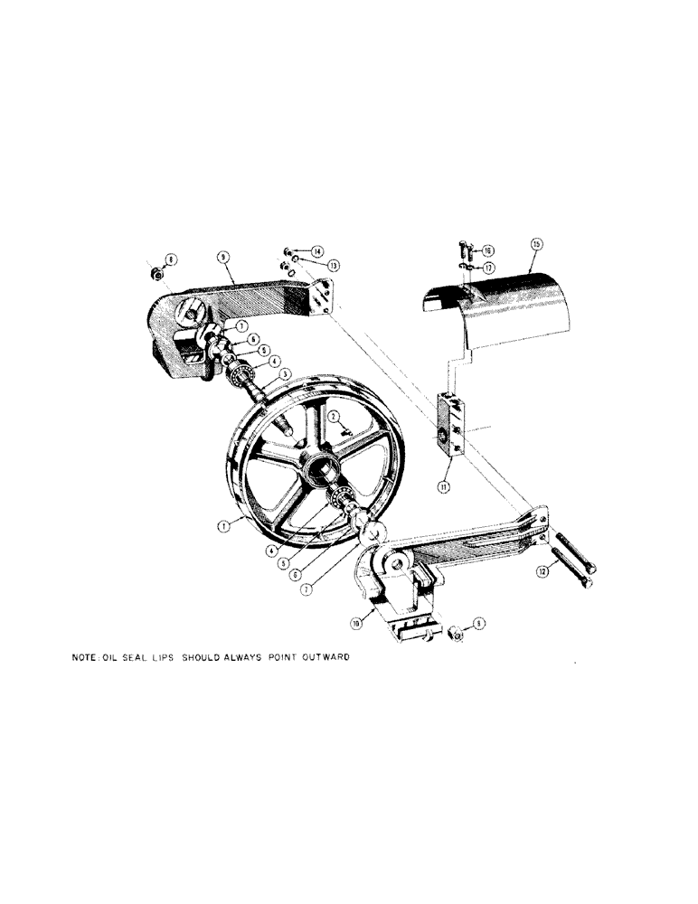Схема запчастей Case 310 - (082) - IDLER WHEEL, ROCK GUARD (OPTIONAL EQUIPMENT) (04) - UNDERCARRIAGE