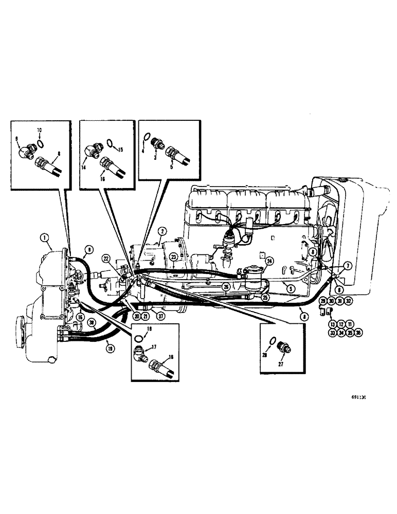 Схема запчастей Case W8B - (144) - CONVERTER AND TRANSMISSION HYDRAULICS, TRANSMISSION SERIAL (03) - TRANSMISSION
