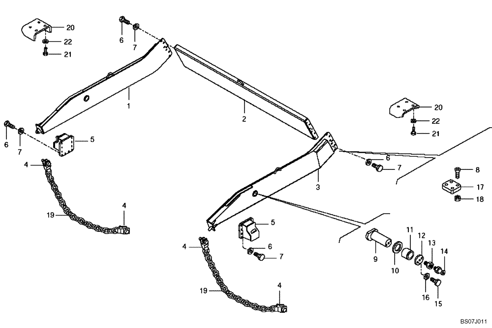 Схема запчастей Case 327B - (72A00000741[001]) - TAILGATE, STANDARD / ROCK DUMP BODY (87606501) (19) - OPTIONS