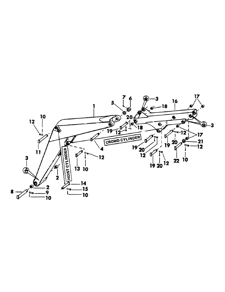 Схема запчастей Case 40YC - (061) - "Y" MAIN BOOM AND "Y" TOOL BOOM (09) - BOOMS