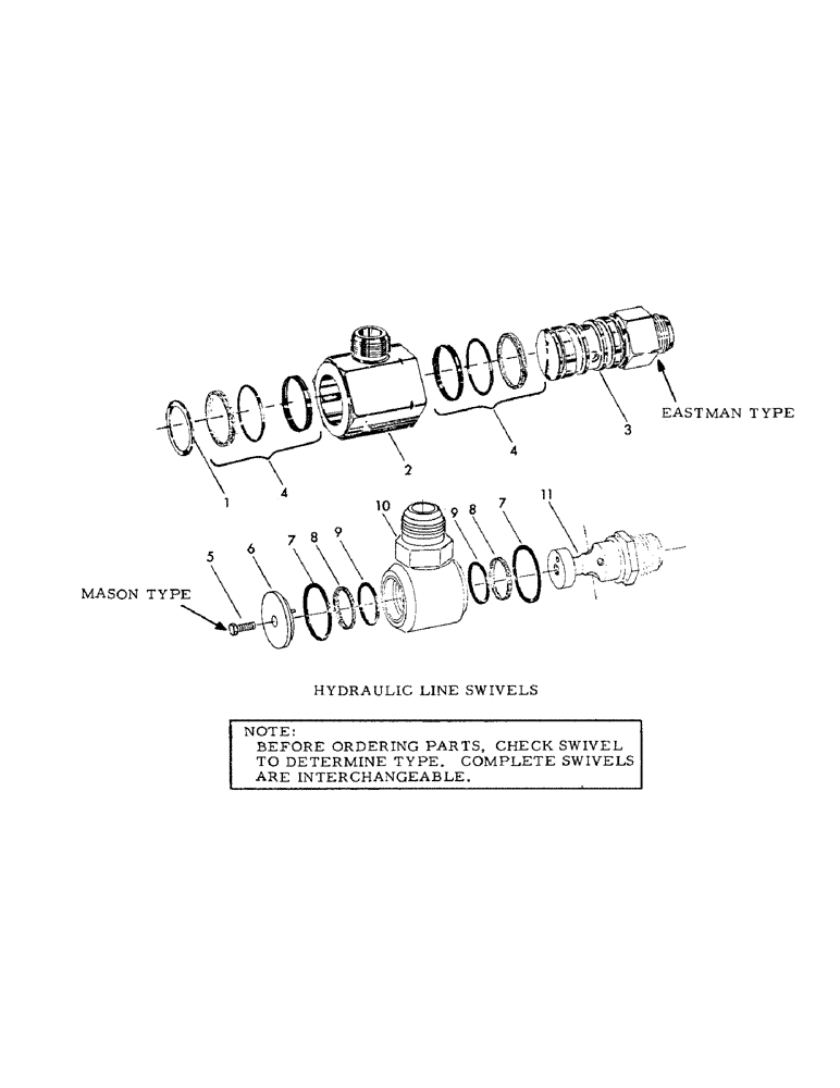 Схема запчастей Case 30YC - (J11) - HYDRAULIC LINE SWIVELS (07) - HYDRAULIC SYSTEM