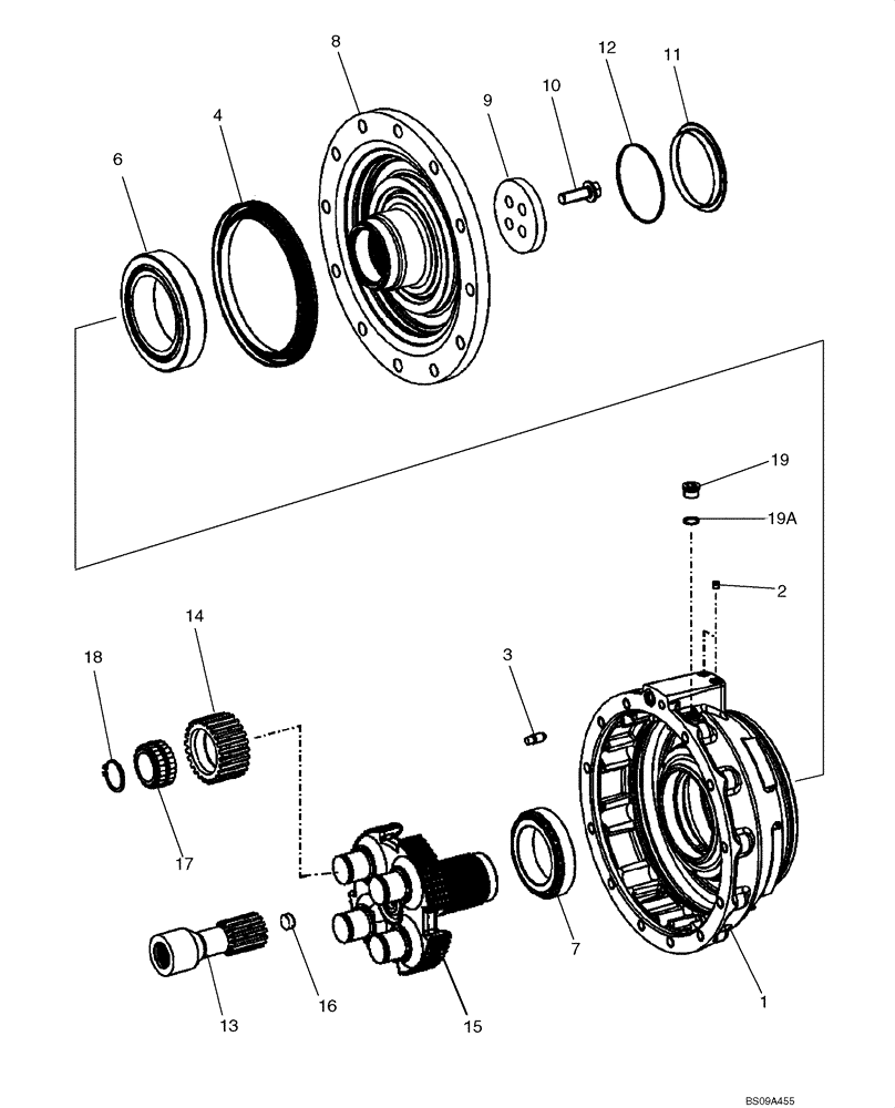 Схема запчастей Case 621E - (06-50) - AXLE, FRONT - HUB, PLANETARY - P.I.N. N8F203848 AND AFTER (06) - POWER TRAIN