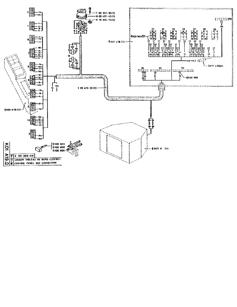 Схема запчастей Case 90BCL - (316) - CONTROL PANEL BOX CONNECTION (06) - ELECTRICAL SYSTEMS