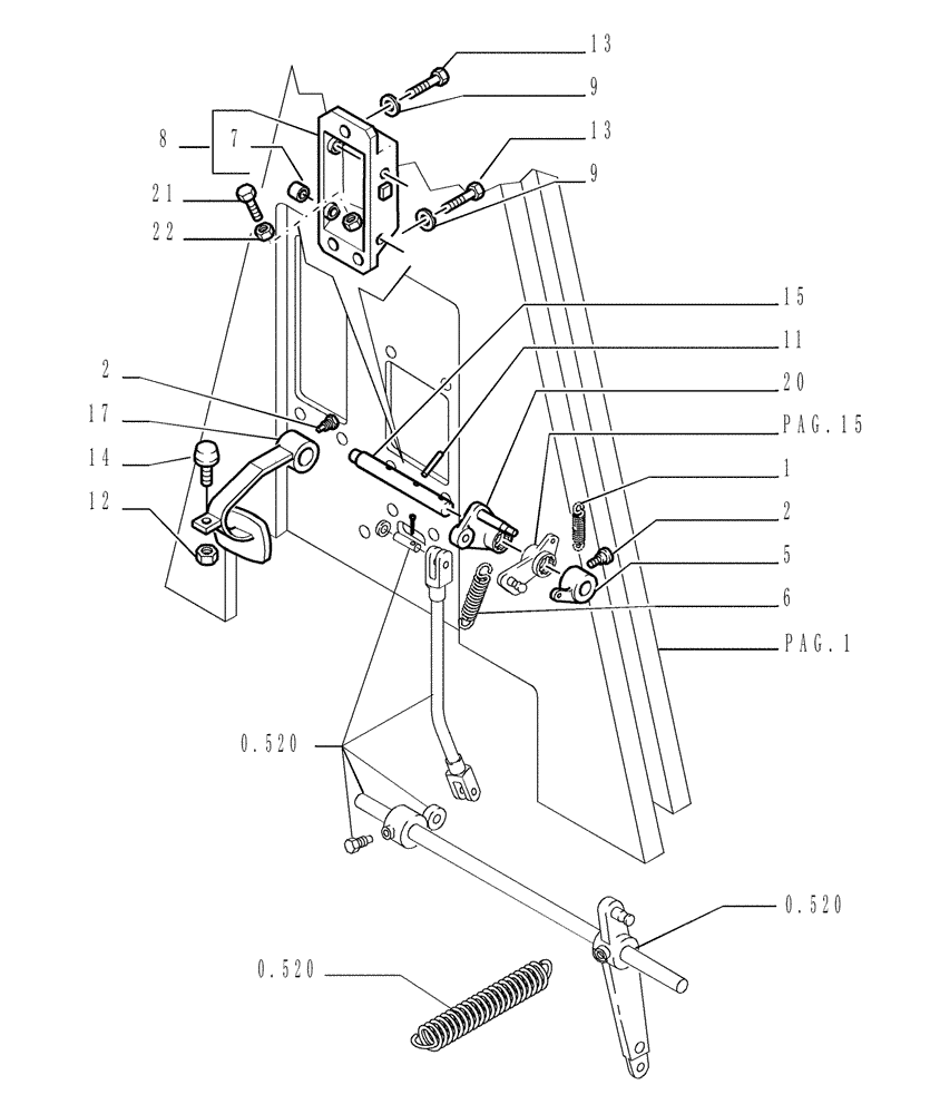 Схема запчастей Case 1850K - (9.651[16]) - ROPS CANOPY - COMPONENTS - OPTIONAL CODE 784111131 (19) - OPTIONS
