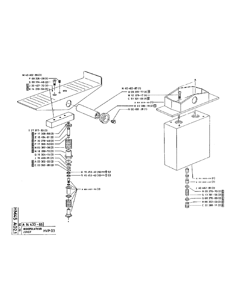 Схема запчастей Case 220 - (B-070) - LEVER (07) - HYDRAULIC SYSTEM